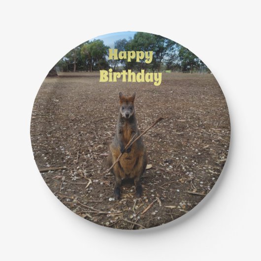 「自然の饗宴：ワラビーのおやつのときの休憩」 ペーパープレート (正面)