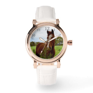 「自然の香り：栗の馬とバンクシア。 腕時計