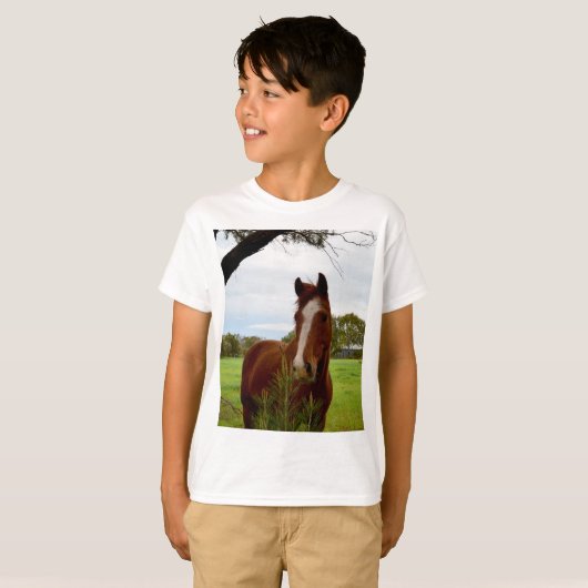 「自然の香り：栗の馬とバンクシア。 Tシャツ (正面フル)