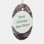 自然の2人の側面に挨拶する装飾的なピンクの石の文字 セラミックオーナメント (右)