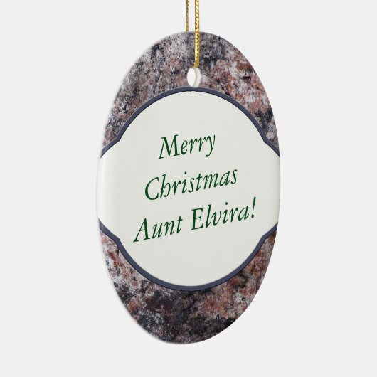 自然の2人の側面に挨拶する装飾的なピンクの石の文字 セラミックオーナメント (右)