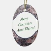 自然の2人の側面に挨拶する装飾的なピンクの石の文字 セラミックオーナメント (左)