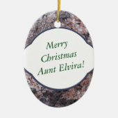 自然の2人の側面に挨拶する装飾的なピンクの石の文字 セラミックオーナメント (正面)