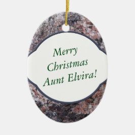 自然の2人の側面に挨拶する装飾的なピンクの石の文字 セラミックオーナメント