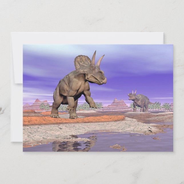 自然のNedoceratops/diceratops恐竜 (正面)