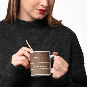 自然はっきりしたストライプ白のマグ縁ど コーヒーマグカップ