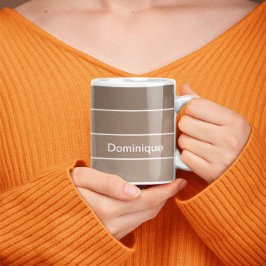 自然はっきりしたストライプ白のマグ縁ど コーヒーマグカップ