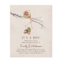 自然はカタツムリを愛する 赤ちゃん男の子 シャワー招待状