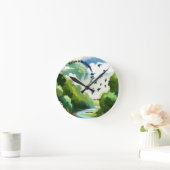 自然は地球上の生命の根幹である ラウンド壁時計 (ホーム)