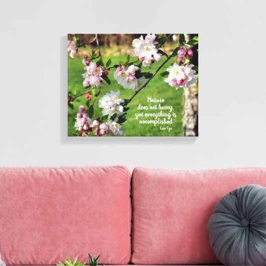自然は急いでいない感動的引用文 キャンバスプリント (インサイチュ (リビング))