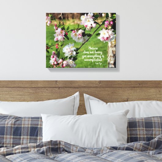 自然は急いでいない感動的引用文 キャンバスプリント (インサイチュ (寝室))