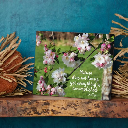 自然は急いでいない感動的引用文 フォトプラーク (側面)