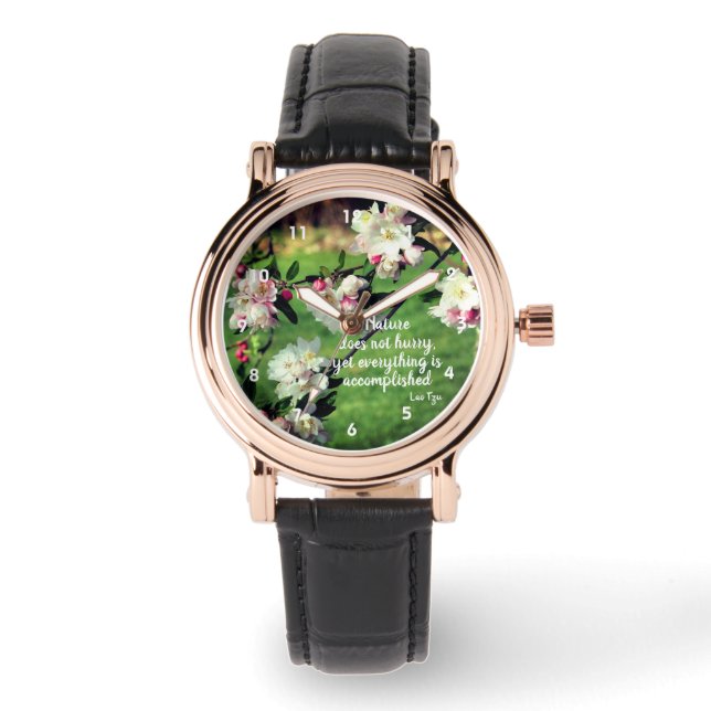 自然は急いでいない感動的引用文 腕時計 (正面)