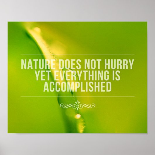 自然は急がない |感動的引用文 ポスター (正面)
