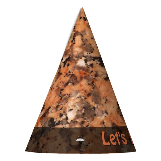 自然は石の地質学のオレンジ花こう岩をあらゆる文字可能にします パーティーハット (左)