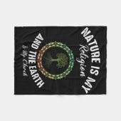 自然は私の宗教の地球は私の教会の地球の日 フリースブランケット (正面(横))