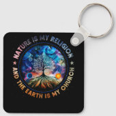 自然は私の宗教は地球は私の教会のマンダ キーホルダー (裏面)
