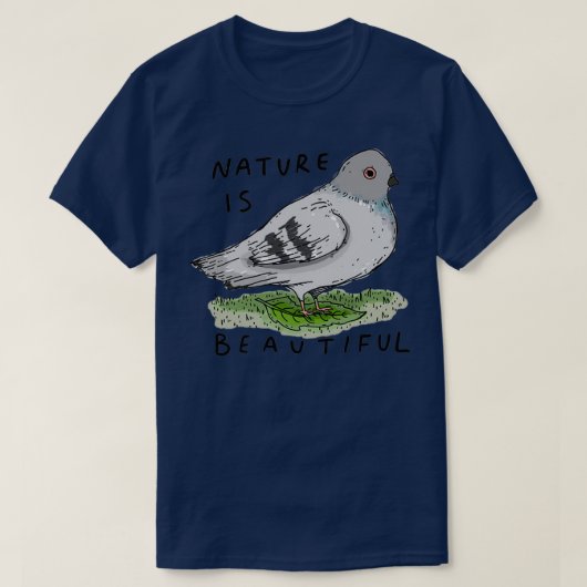 自然は葉に美しいハト2 Tシャツ (デザイン正面)