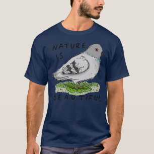 自然は葉に美しいハト2 Tシャツ