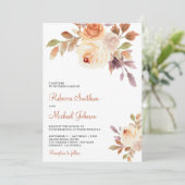 自然ほこりっぽい桃のフローラが一つ結婚で 招待状 (スタンド正面)