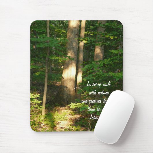 自然または森林引用文の歩行 マウスパッド (マウス)