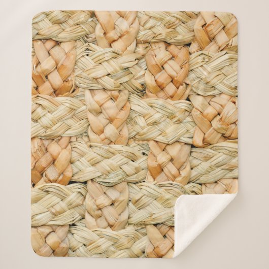 自然わら模様 シェルパブランケット (正面)