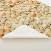 自然わら模様 シェルパブランケット (3/4)