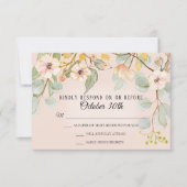 自然をインスパイアしたコーラルピンクの水彩デザインの招待状 招待状 (正面)