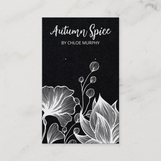 自然をテーマにしたブラックイヤリングカード 名刺 (正面)