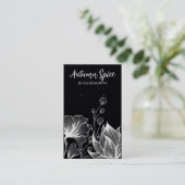 自然をテーマにしたブラックイヤリングカード 名刺 (スタンド正面)