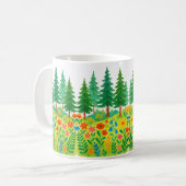 自然をテーマにした穏やかな森林からブルーミンまで コーヒーマグカップ (正面左)