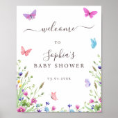 自然をテーマにした蝶ベビーシャワーへようこそ ポスター (正面)