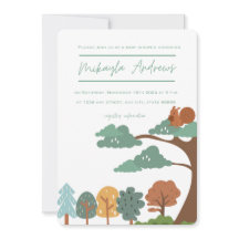 自然をテーマにした赤ちゃんシャワーの招待状