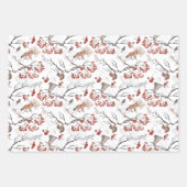 自然をテーマにした野生動物のクリスマス ラッピングペーパーシート (正面3)