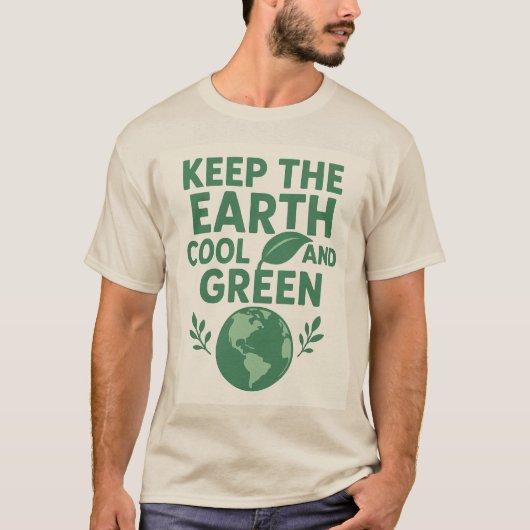 自然を守るTシャツ - 地球を涼しく緑豊かに Tシャツ (正面)