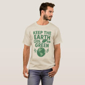 自然を守るTシャツ - 地球を涼しく緑豊かに Tシャツ (正面フル)