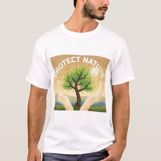 自然を守ろう - 神秘的な生命の樹のデザイン Tシャツ (正面)