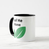 自然を愛する人へのプレゼントに 葉っぱのひとこと 植物パロディTシャツ マグカップ (正面左)
