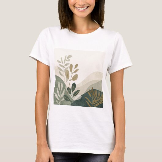 自然を愛する女性用Tシャツ - アースリーTee Tシャツ (正面)