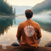 自然を感じる木の年輪と森林のシルエット Tシャツ