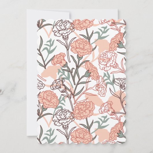 自然を感じる花柄：カーネーションの花模様 シーズンカード (正面)
