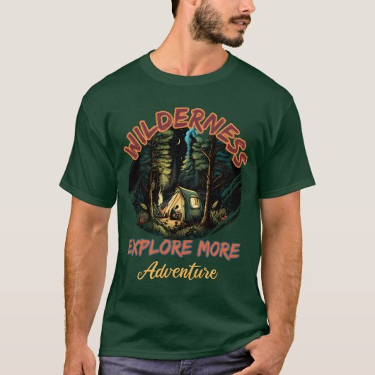 自然を探索する冒険キャンプ仲間 Tシャツ (正面)