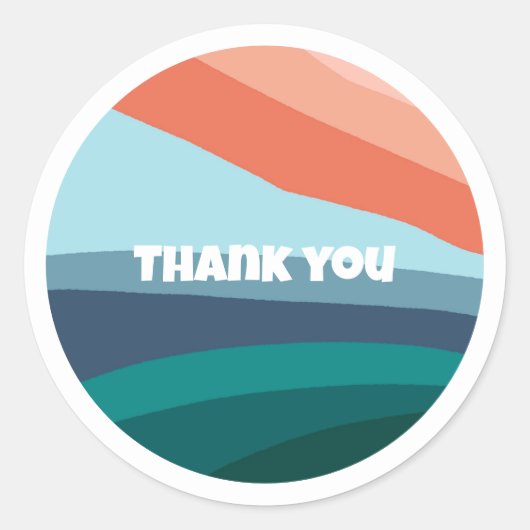 自然を線で描き、レトロなスタイル ラウンドシール (正面)