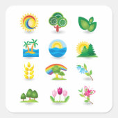 自然アイコン スクエアシール (正面)