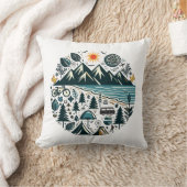 自然アドベンチャーキャンプ旅行探索 クッション (ブランケット)