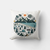 自然アドベンチャーキャンプ旅行探索 クッション (正面)