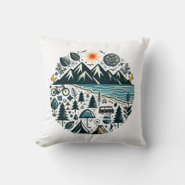 自然アドベンチャーキャンプ旅行探索 クッション