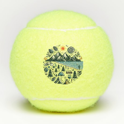 自然アドベンチャーキャンプ旅行探索 テニスボール (正面)