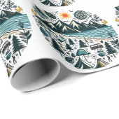 自然アドベンチャーキャンプ旅行探索 ラッピングペーパー (ロールコーナー)