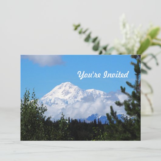 自然アラスカデナリシーナリーフォト誕生日 招待状 (スタンド正面)